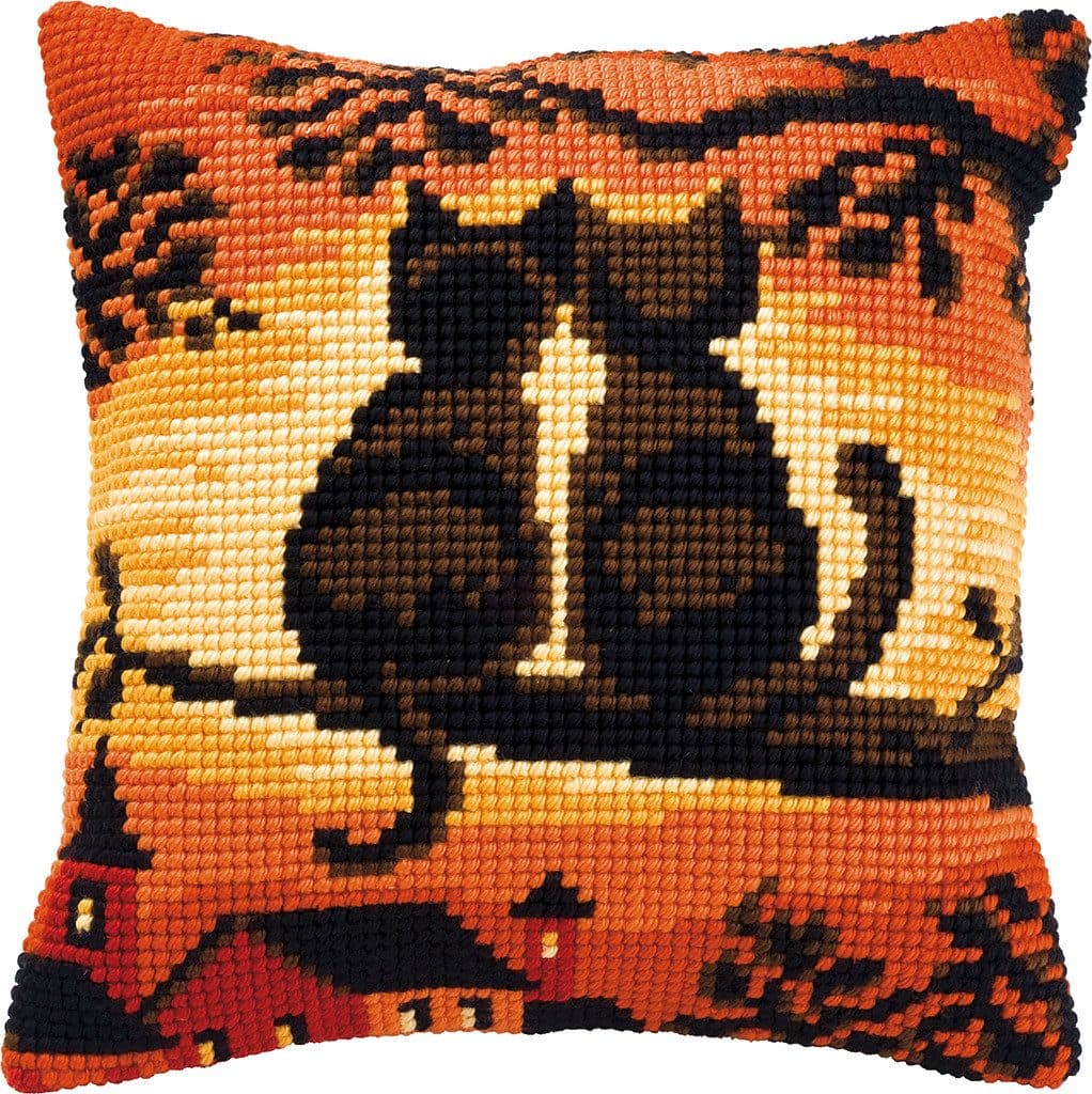 Vervaco Kreuzstichkissen Motiv Katzen 40x40 cm Set - Bild 2