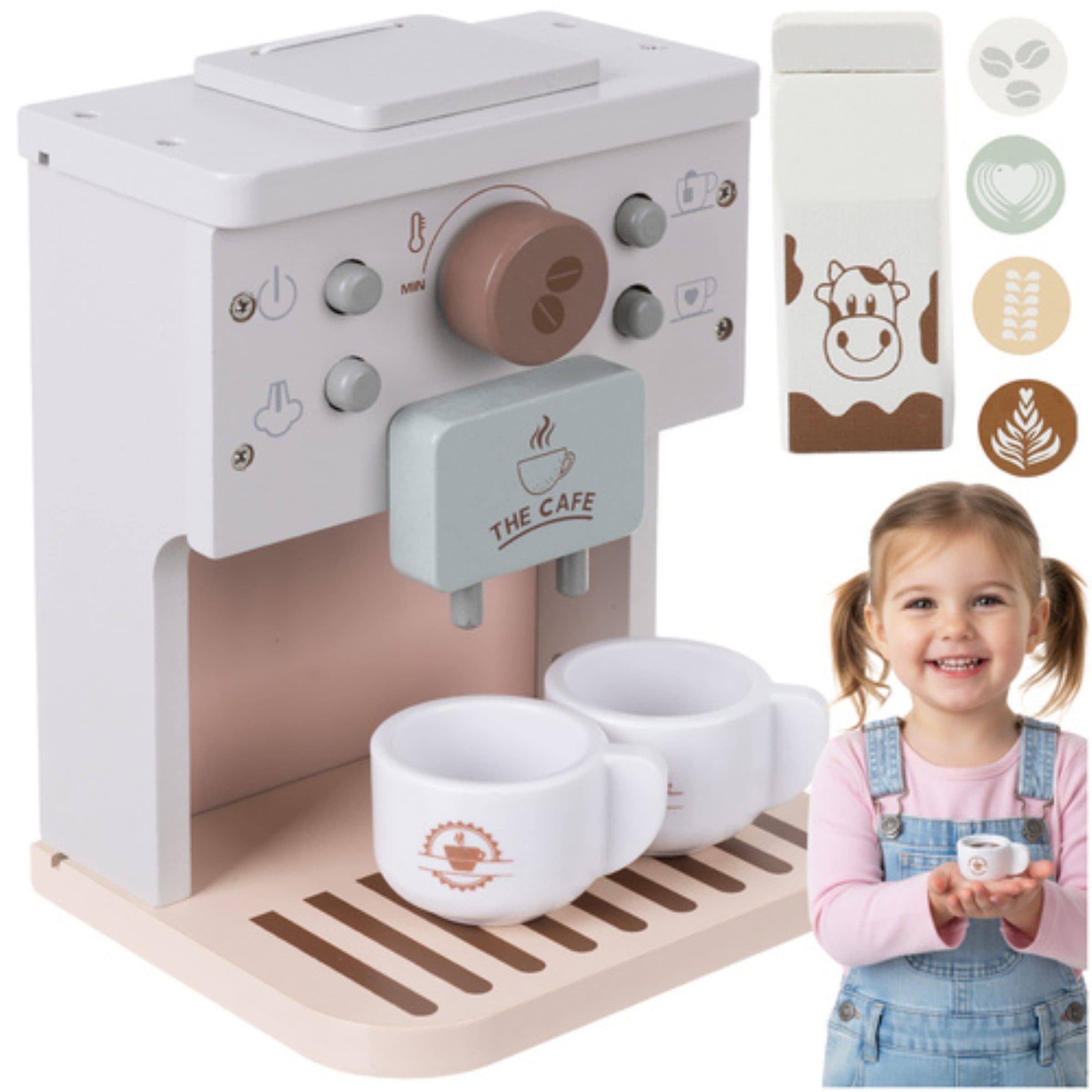 KRUZZEL Kinder-Kaffeemaschine Holz Kinderküchenset ab 3 Jahren - Bild 2