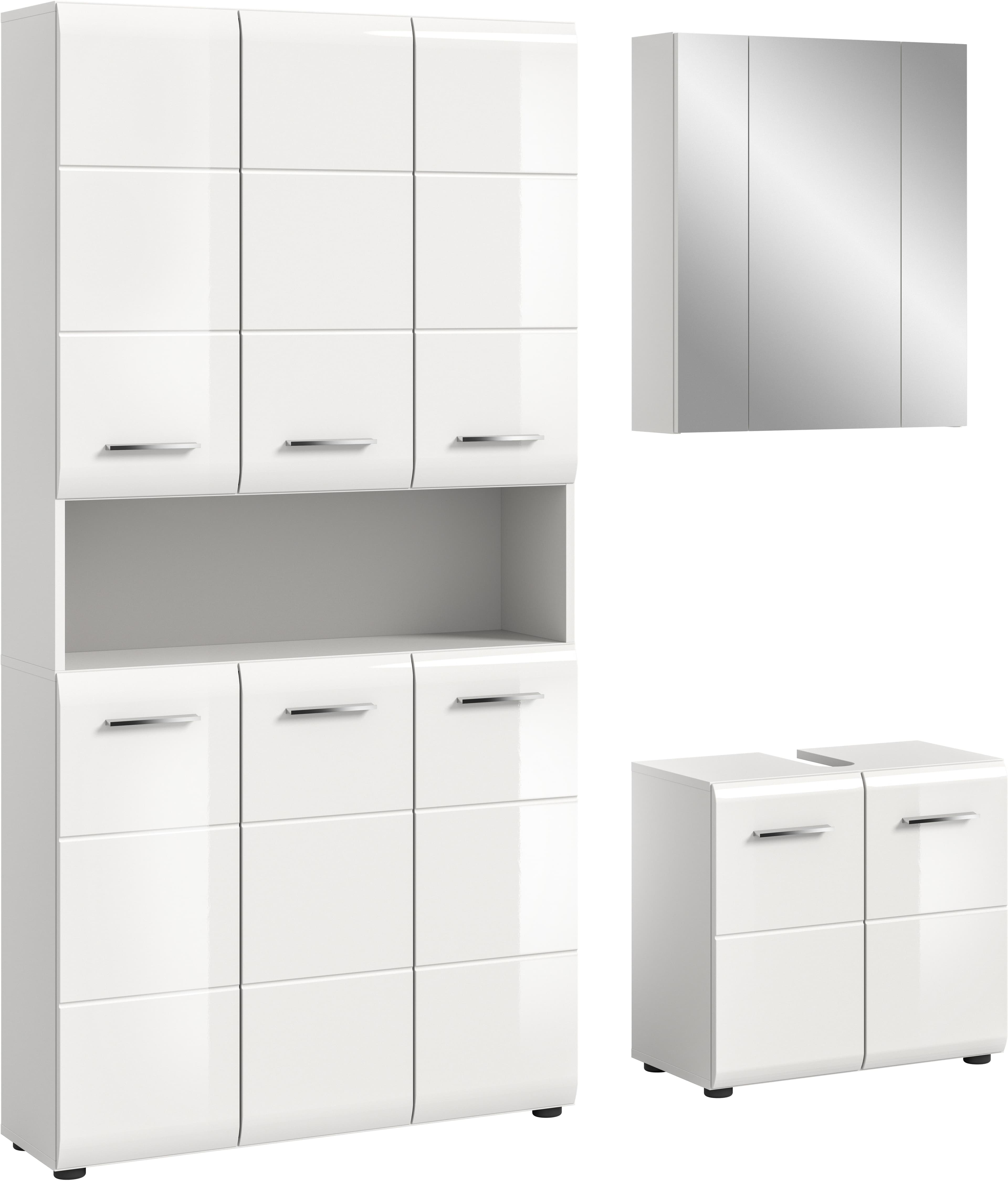 INOSIGN Badezimmer-Set Florenz Weiß Hochglanz Mehrzweckschrank - Bild 2