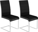 Woltu Freischwinger Set 2 Stuhl Schwarz Weiß Kunstleder Bild 2