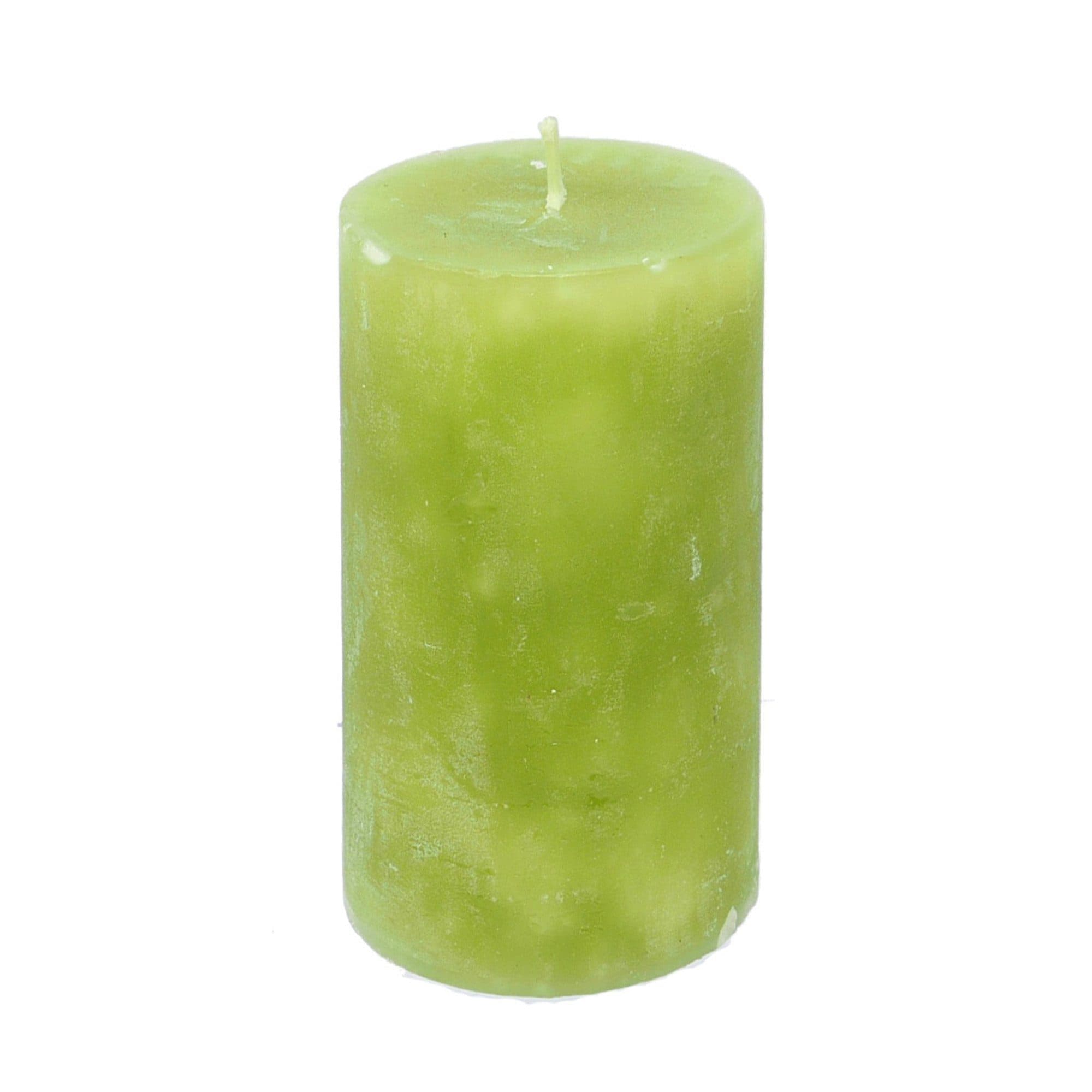 B&S Stumpenkerze Limonengelb Antike Optik 15 cm