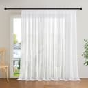 Deconovo Vorhang mit Kräuselband Weiß Voile Gardine für Schienen Bild 2