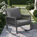 Flieks Gartenstuhl Grau mit Kissen und Kreuzseilwebtechnik Bild 2