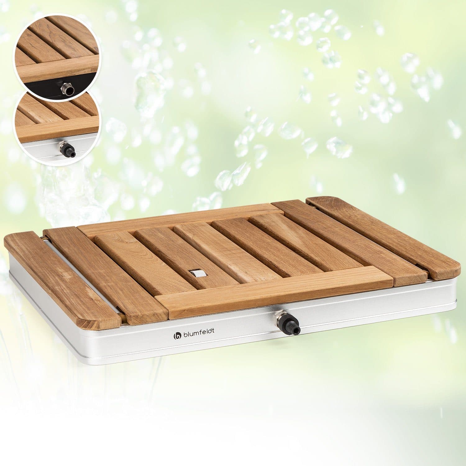 blumfeldt Sumatra Teak Square Bodendusche mit Fußbedienung - Bild 2