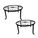 relaxdays Blumenhocker Retro Blumenständer 2er Set Schwarz Bild 2