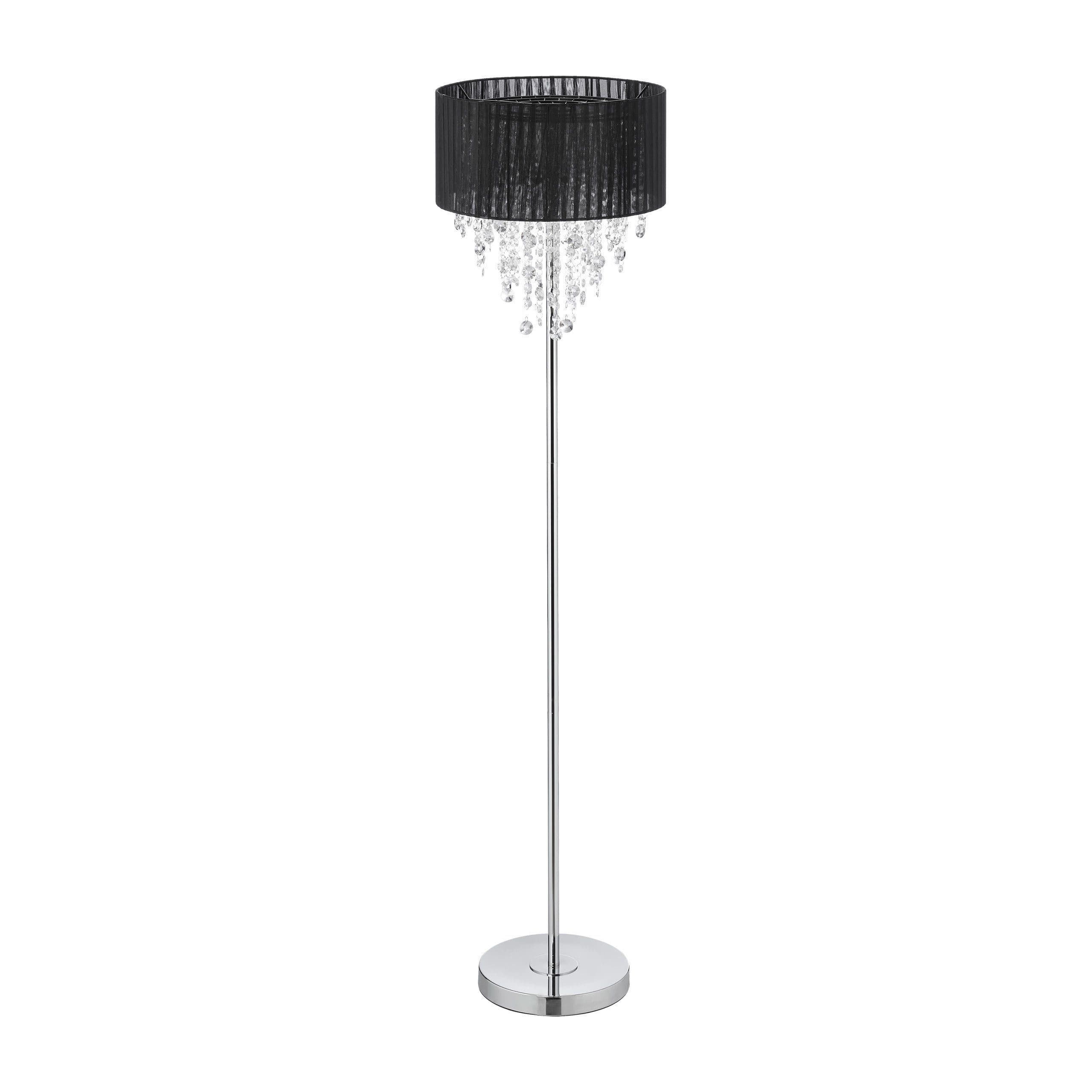 relaxdays Stehlampe Schwarz mit Kristallketten - Bild 2