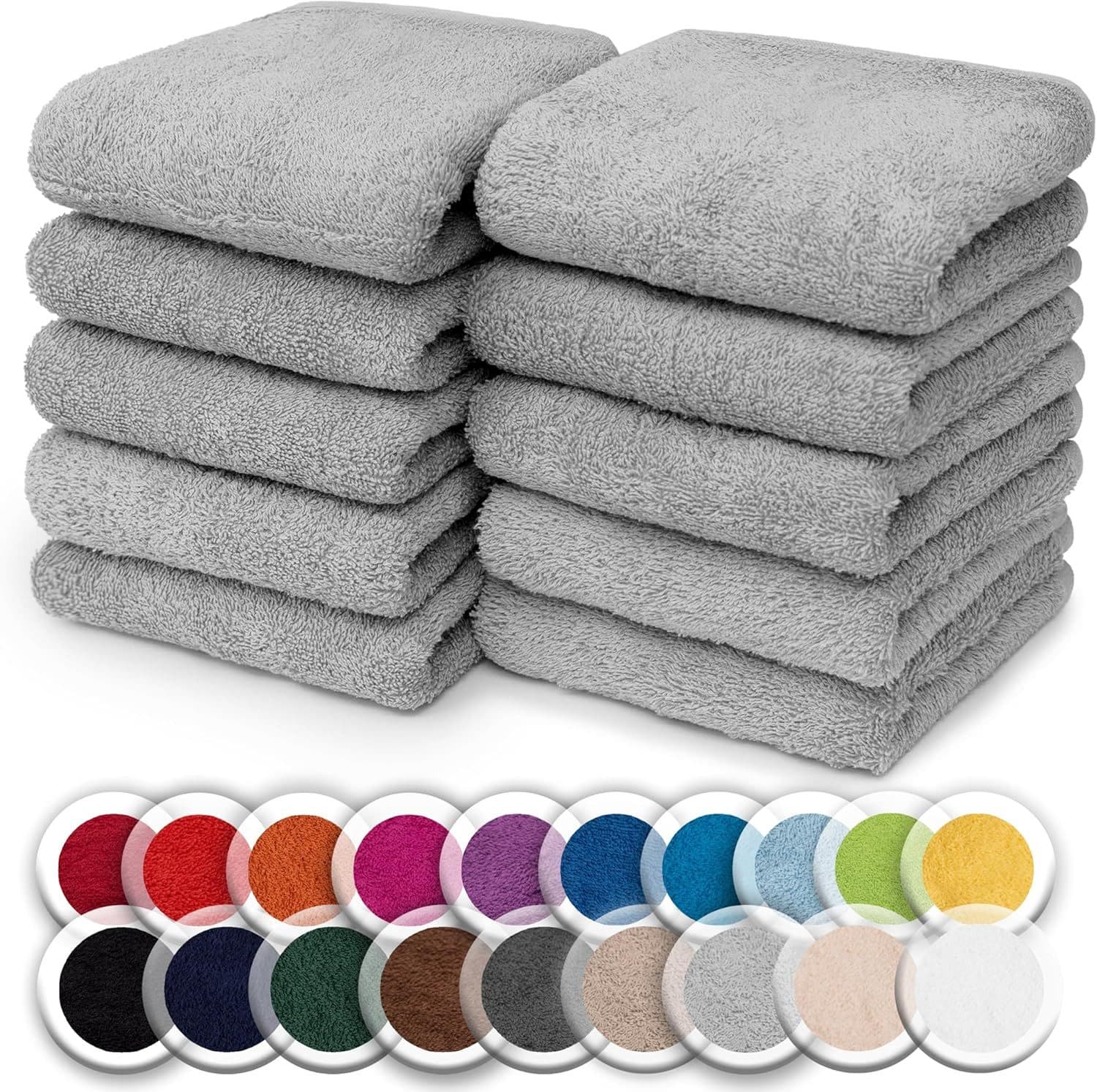 NatureMark Seiftuch 10er-Set Silbergrau 100% Baumwolle Frottier - Bild 2