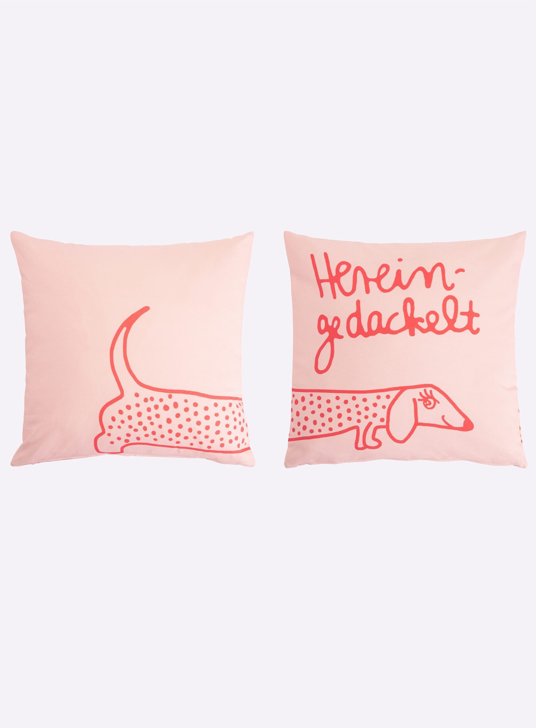 Kissenhülle HEINE HOME Rosa Dackel-Motiv