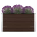 vidaXL Hochbeet 100x100x45 cm Verzinkter Stahl Braun Bild 2