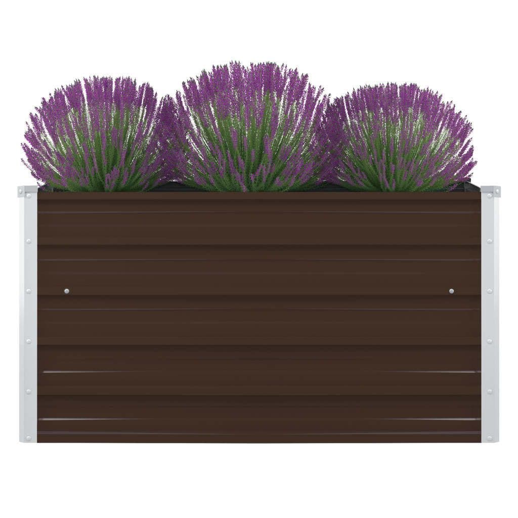 vidaXL Hochbeet 100x100x45 cm Verzinkter Stahl Braun - Bild 2