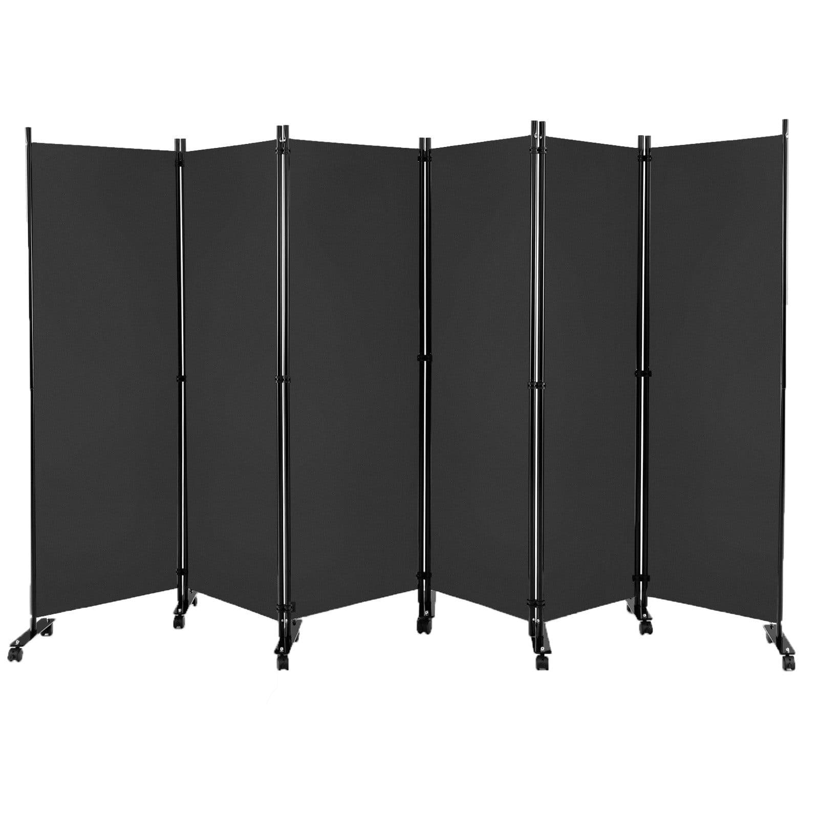 COSTWAY Raumteiler 6-tlg. Klappbar auf Rollen 334,5 x 172 cm