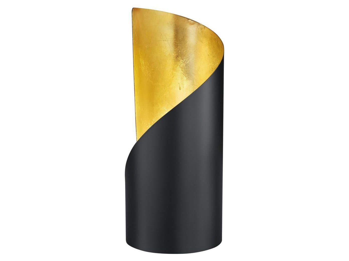 Reality Leuchten LED Nachttischlampe Schwarz Gold Metall - Bild 2