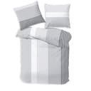Träumschön Bettwäsche Premium Set Grau Weiß Gestreift Baumwolle Bild 2