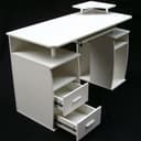 Apex Schreibtisch 120cm Weiß mit Schubladen und Druckerfach Bild 2
