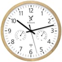 Holzwerk Funkwanduhr Beige/Braun mit Thermometer & Hygrometer Bild 2