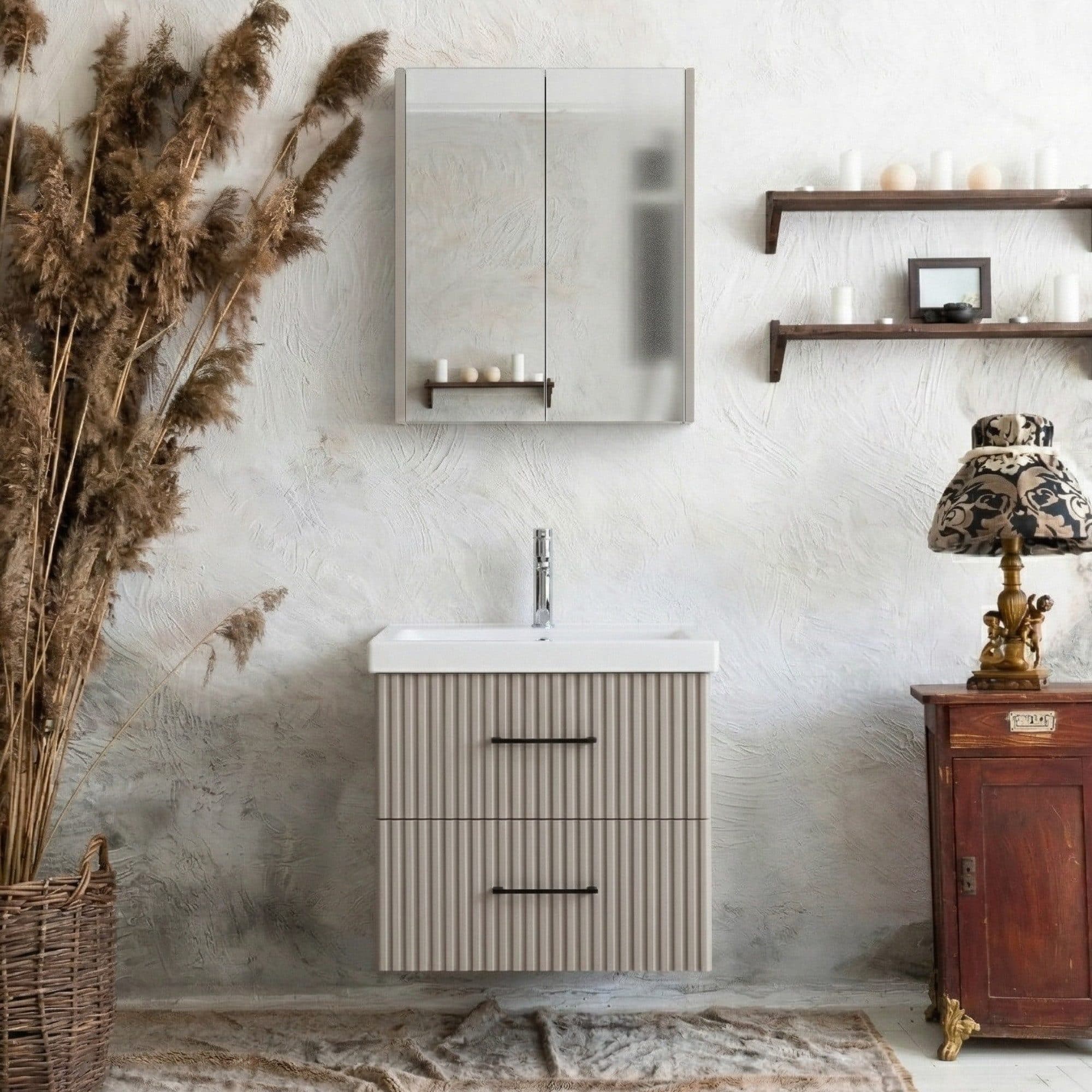 Karen Badmöbel-Set Liana 3-teilig mit Waschbecken Braun - Bild 2