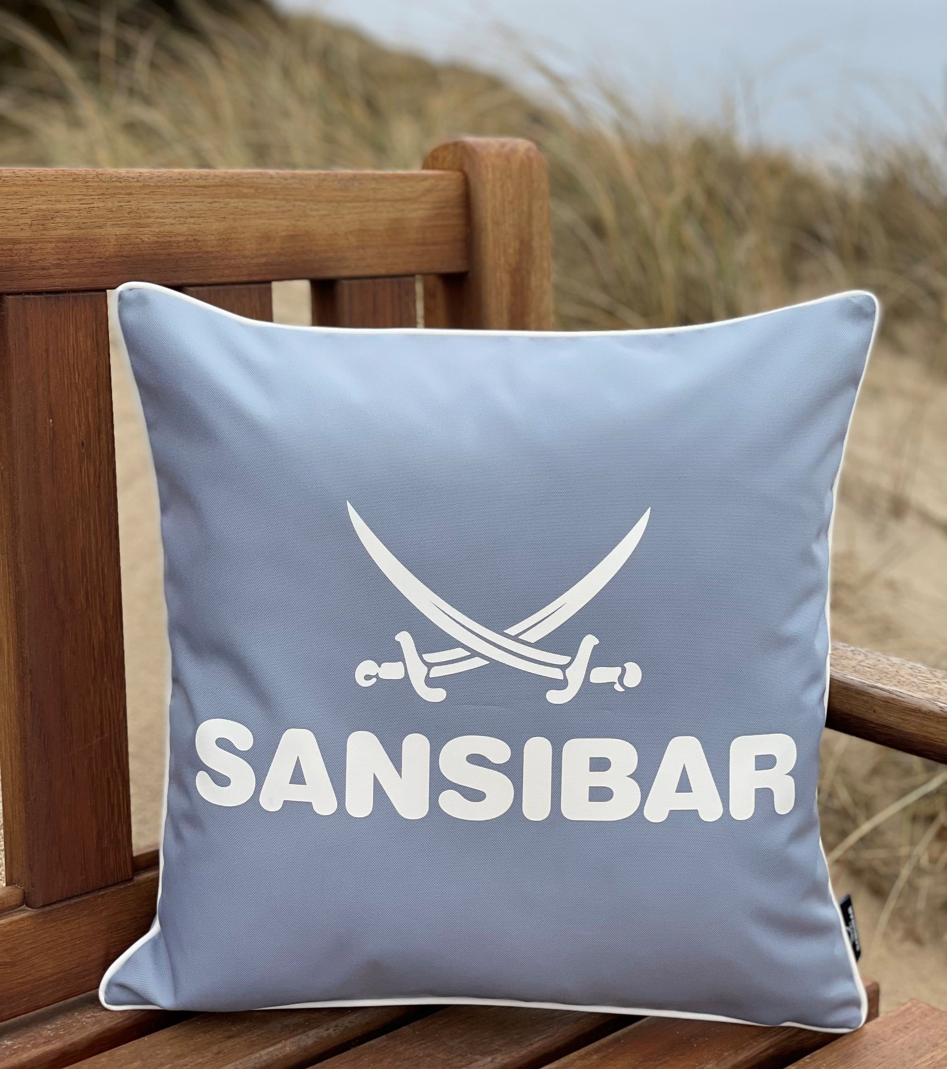 Sansibar Sylt Dekokissen Outdoor Silber/Weiß 45x45 cm - Bild 2