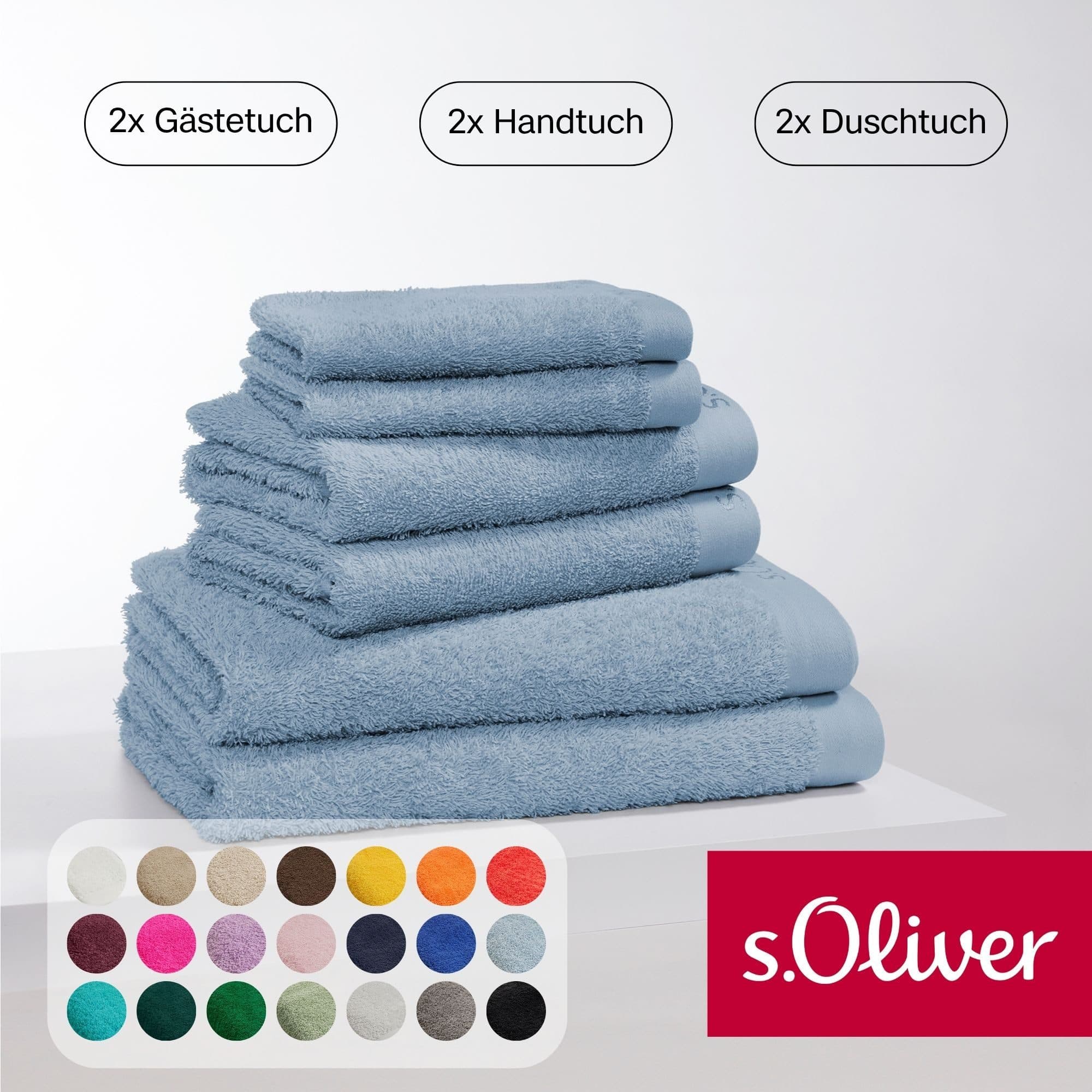 s.Oliver Handtuch Set 6-tlg. 600g/m² Walkfrottier Hellblau - Bild 2
