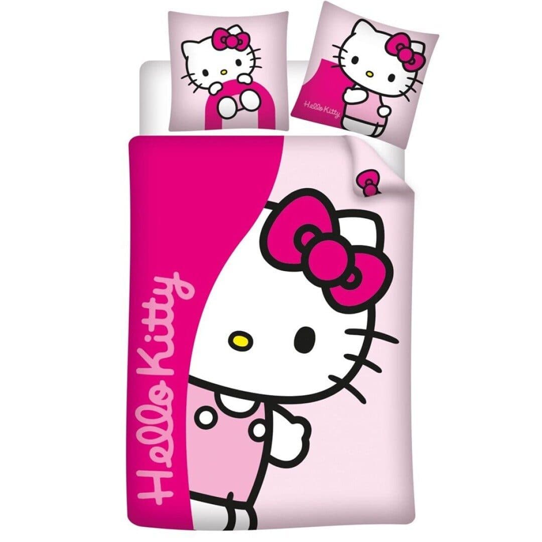Hello Kitty Bettwäsche Flanell 2-tlg. Set 135-140x200 65x65 Baumwolle