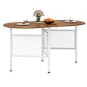 COSTWAY Esstisch Klapptisch Ausziehbar 6-8 Plätze Weiß Natur Bild 2