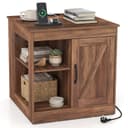 COSTWAY Beistelltisch mit Ladefunktion & verstellbarem Regal Bild 2