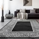 SIMPEX24 Designteppich Mäander Design Schwarz Modern Kurzflor Bild 2