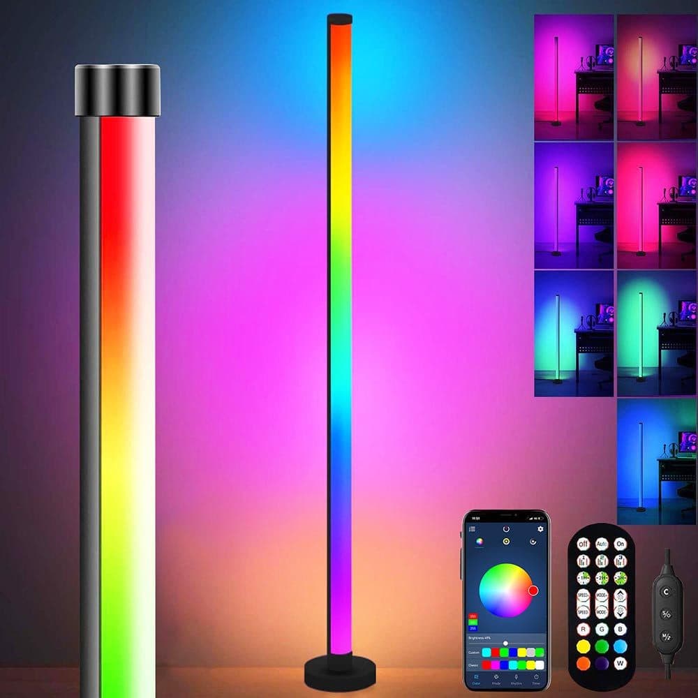 Sunicol LED Stehlampe Smart RGB Schwarz mit App & Fernbedienung - Bild 2