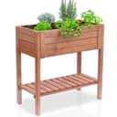 ONBEST Hochbeet Holz mit Ablage 80x80x40cm Bild 2