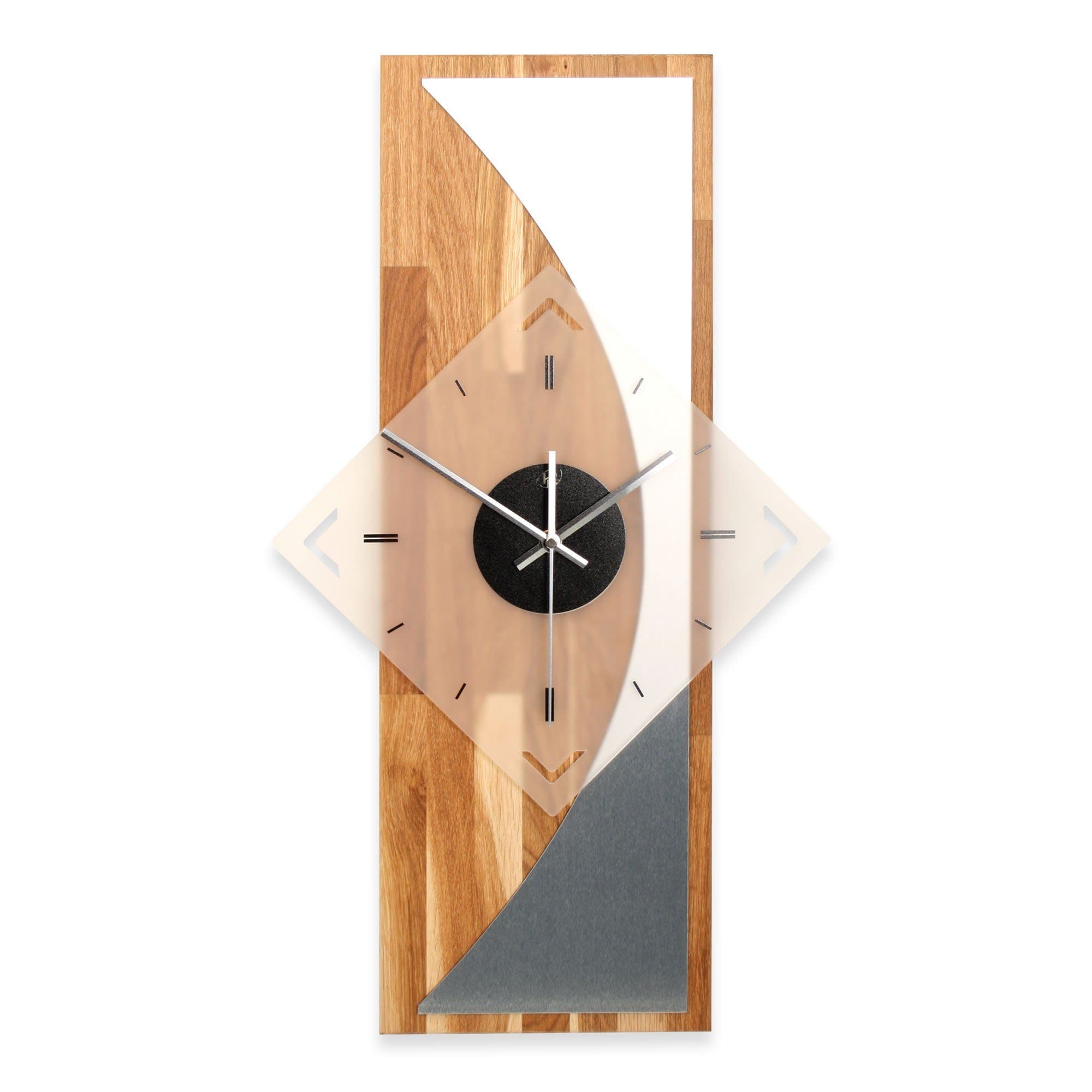 Kreative Feder Designer-Wanduhr Massivholz 3D Design Gold - Bild 2