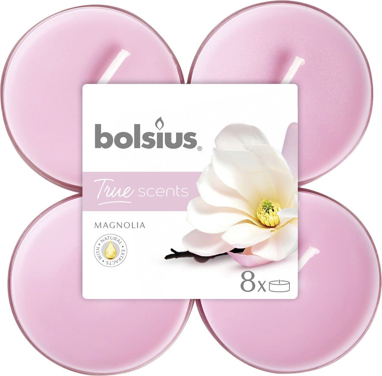 Bolsius Duftteelichter Maxi Magnolie Altrosa 6er Pack