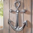 FineBuy Anker Wanddeko Aluminium Silber 62x40cm Maritim Bild 2