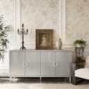 Celya Sideboard 152 cm 4-türig Champagner MDF Kiefernholzbeine Bild 2