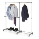 IDIMEX Garderobenständer LONDON Rollgarderobe verchromt mit Schuhablage Bild 2