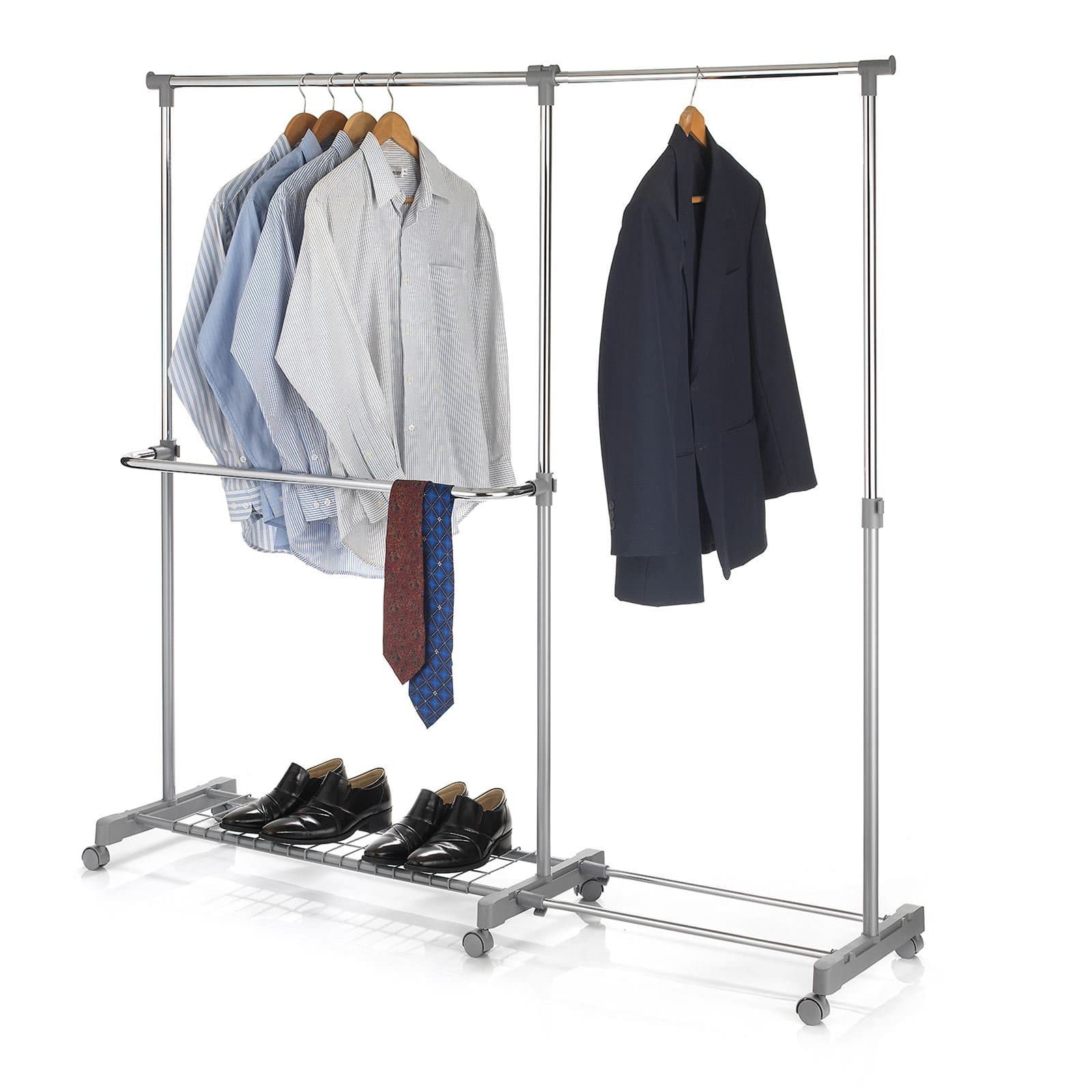 IDIMEX Garderobenständer LONDON Rollgarderobe verchromt mit Schuhablage - Bild 2