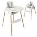 Zamboo Hochstuhl Grau, Baby Kinderhochstuhl mit Tablett & Gurt Bild 2