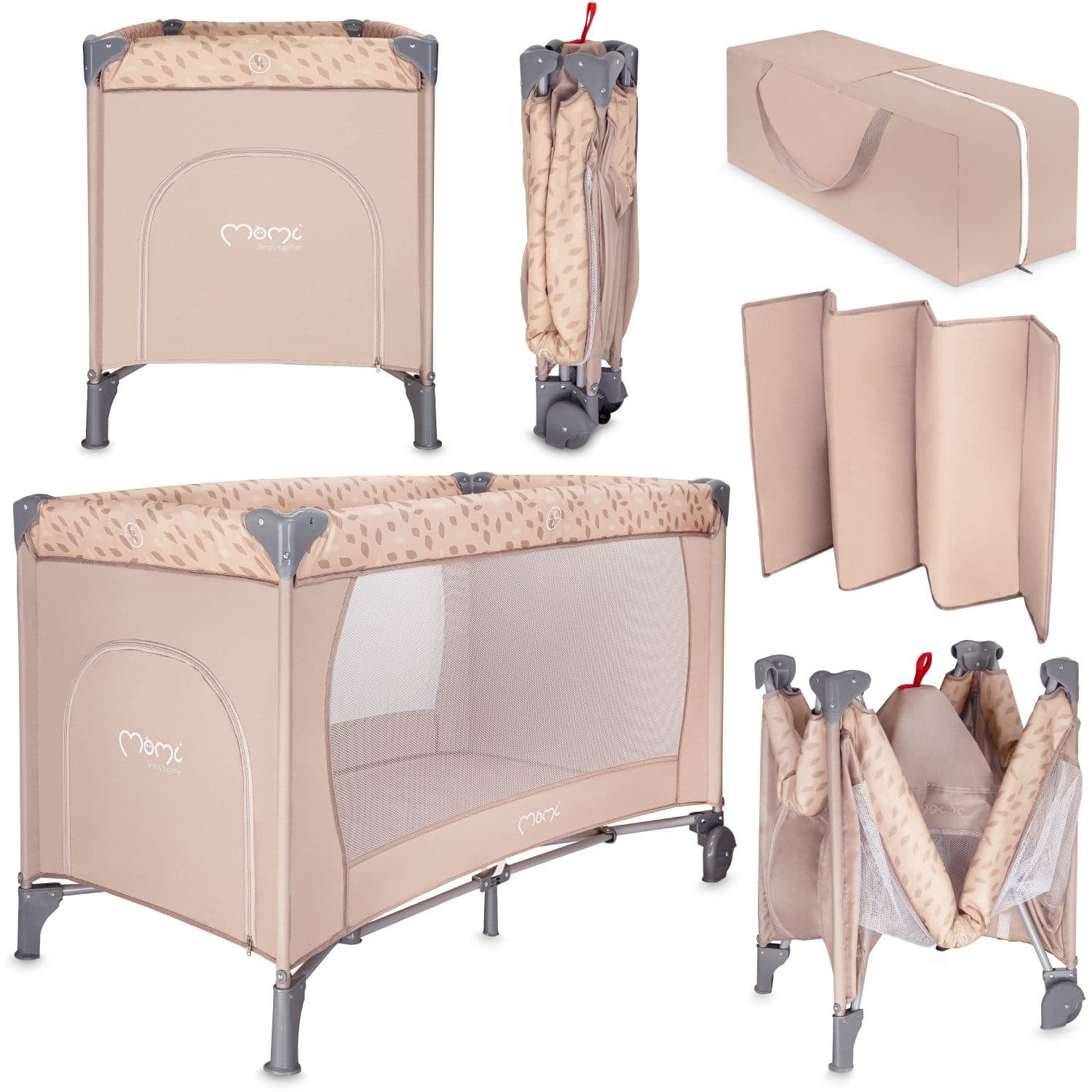MoMi Baby-Reisebett Belove Beige 3-in-1 mit Matratze - Bild 2