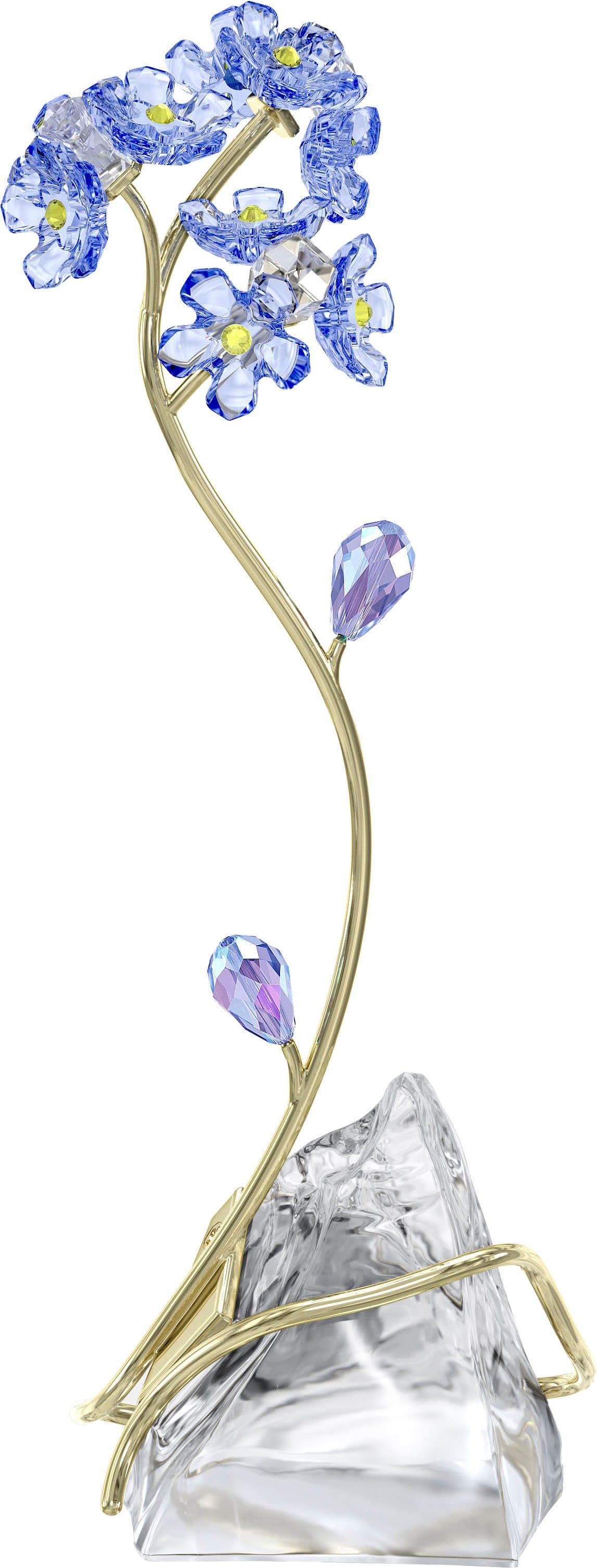 Swarovski Dekofigur Vergissmeinnicht Kristall blau gold - Bild 2