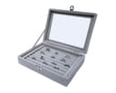 Yudu Aufbewahrungsbox Schmucktablett mit Glasdeckel Grau Bild 2