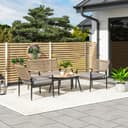 Outsunny Gartenlounge-Set 4-tlg. Polyrattan Dunkelgrau/Gelb Bild 2
