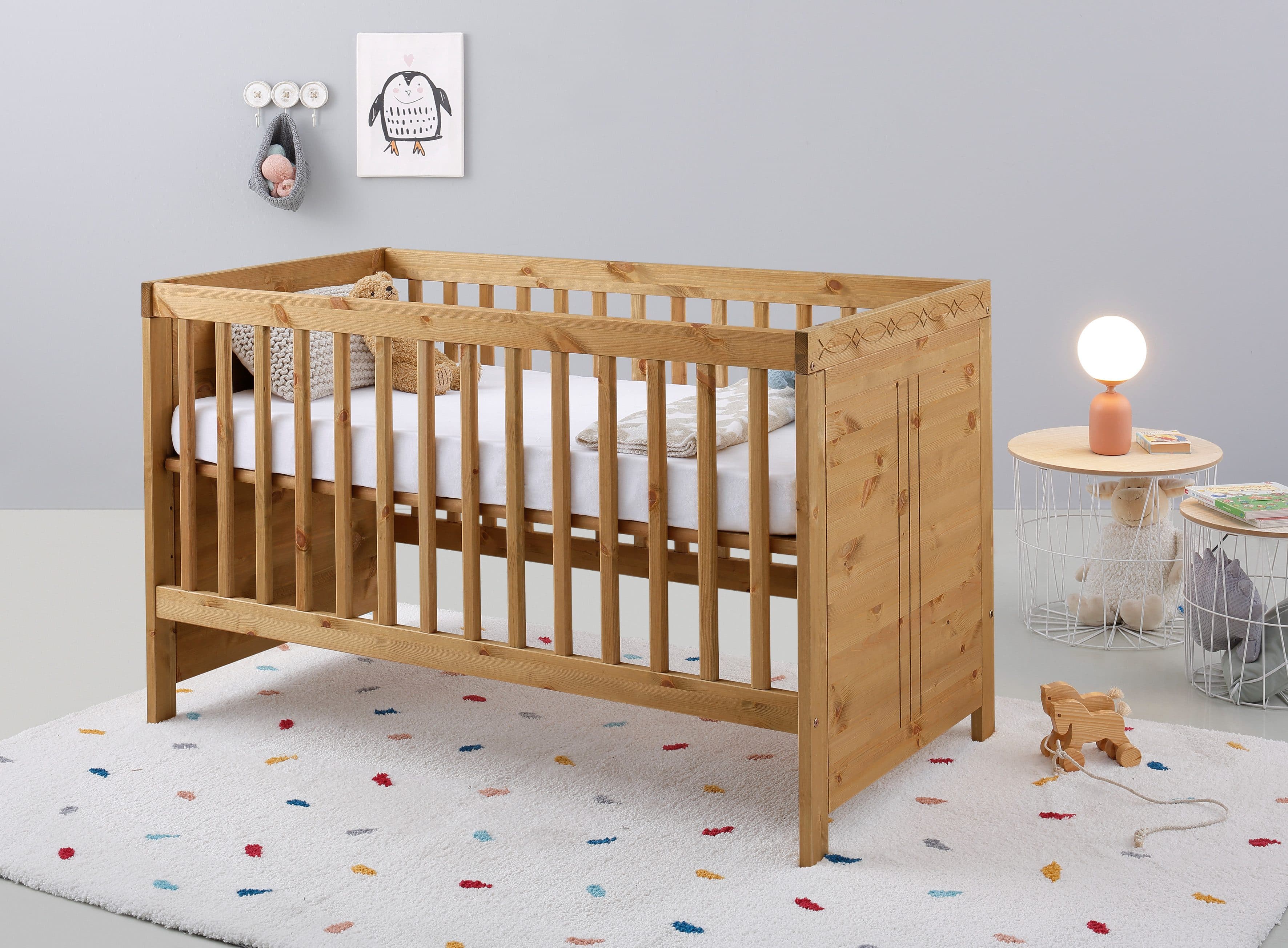 OTTO HOME Babybett Indra Massivholz Kiefer Landhausstil Beige - Bild 2