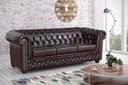Küchen-Preisbombe Chesterfield Sofa 3-Sitzer Kunstleder Braun Bild 2