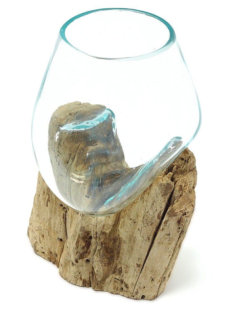Dekorieren macht glücklich Deko Schale Teakholz Glaskugel 15 cm