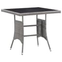 vidaXL Gartentisch Grau Hartglas Poly Rattan Bild 2