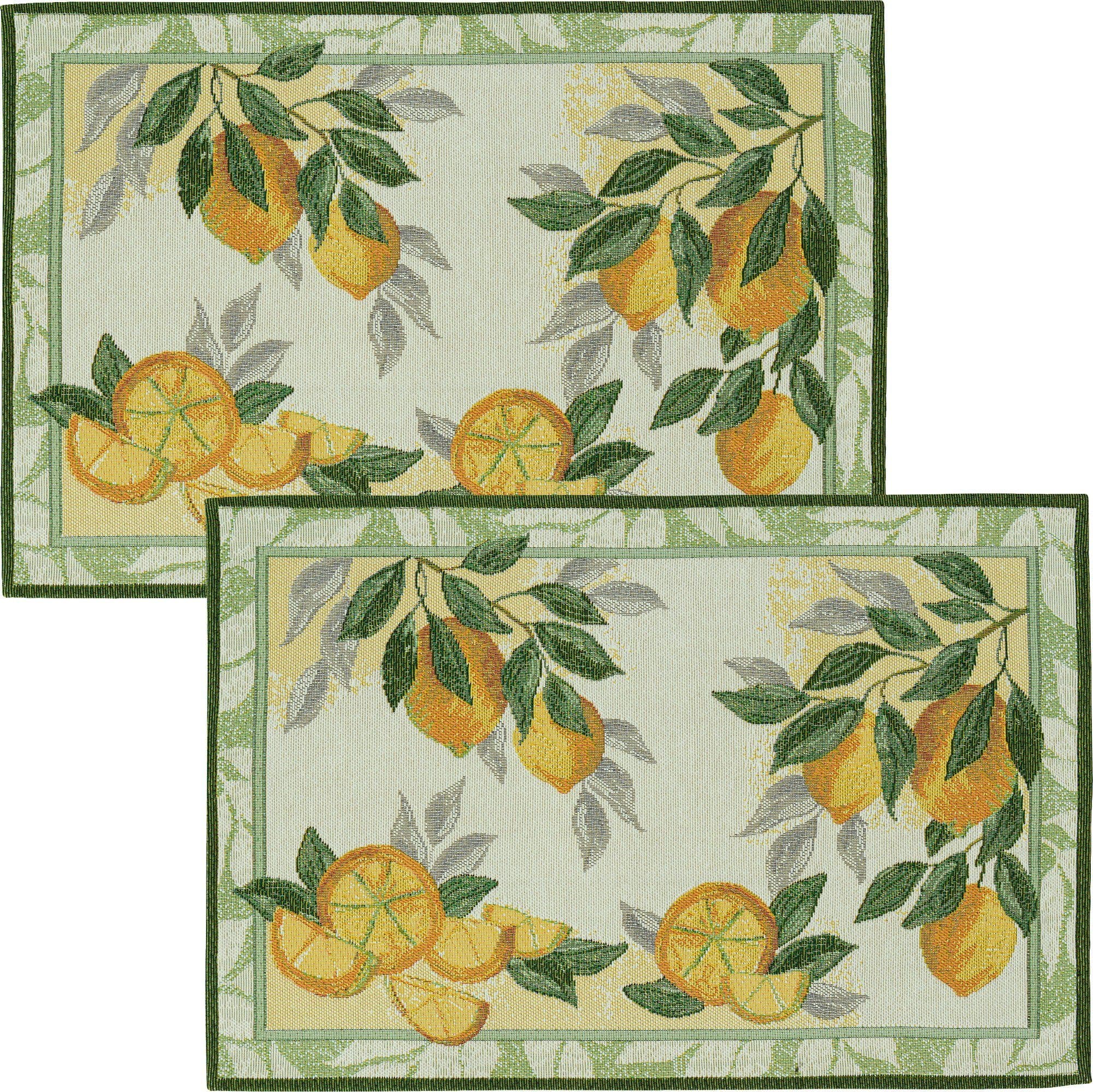 sander table + home Tischset "Lemon" 2er-Pack Gelb-Grün Gobelin - Bild 2