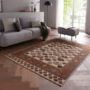 TaraCarpet Teppich Farah Kelim Moderner Orientteppich Creme Blau Bild 2