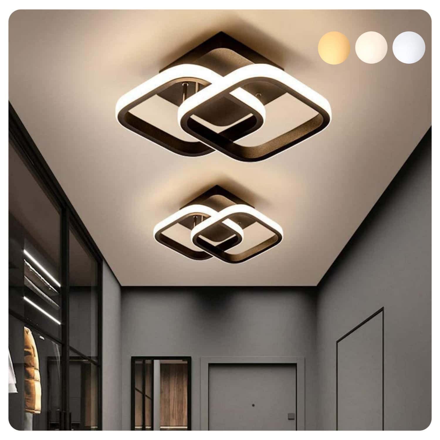 wohnTRAUM24 LED Deckenleuchte 22W 3-Farbig Schwarz/Weiß