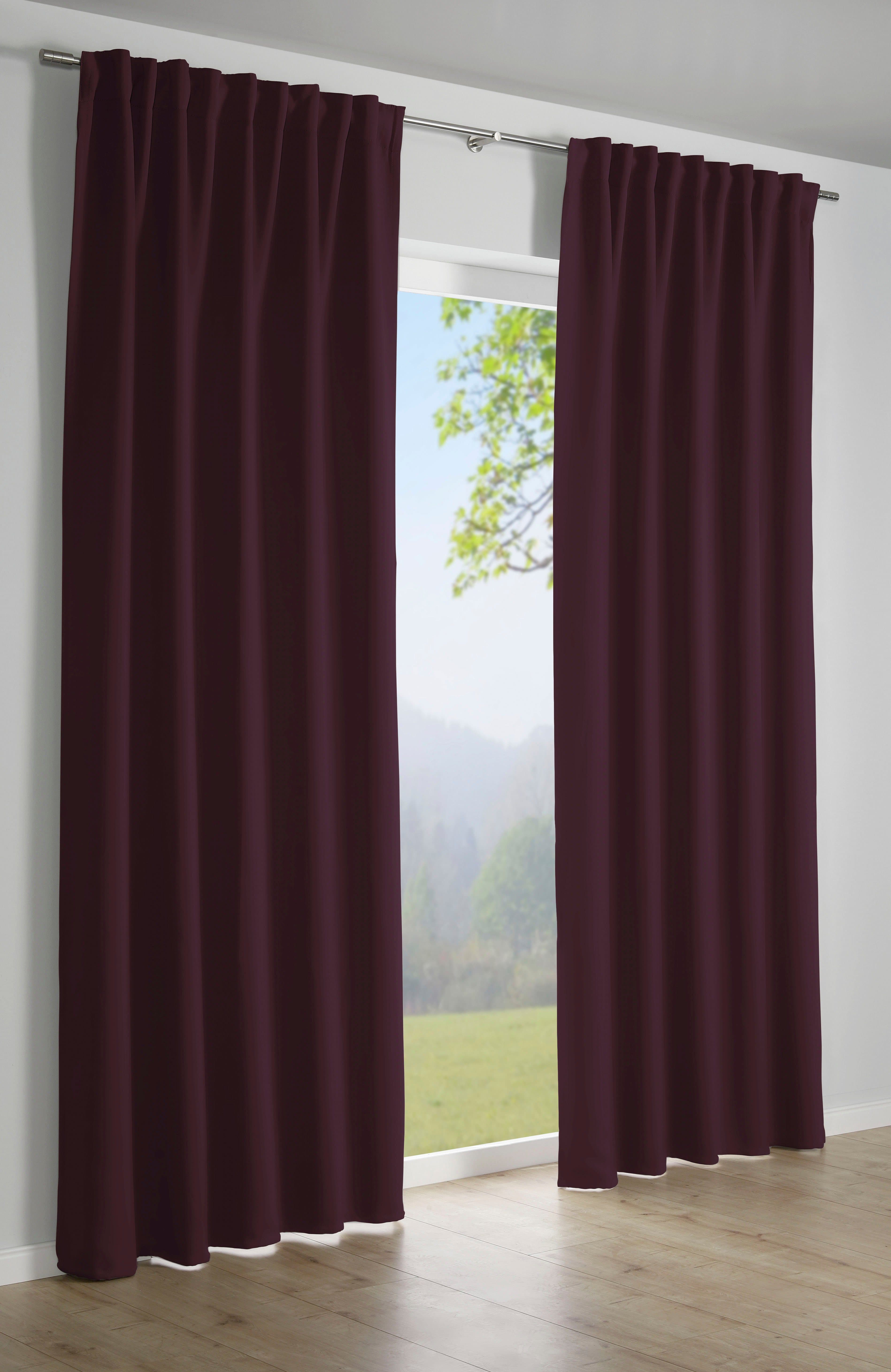 GARDINIA Verdunkelnde Gardine Lila Polyester mit verdeckten Schlaufen - Bild 2