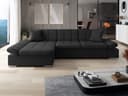 MIRJAN24 Ecksofa Malwi L-Form mit Schlaffunktion und Bettkasten Schwarz Bild 2