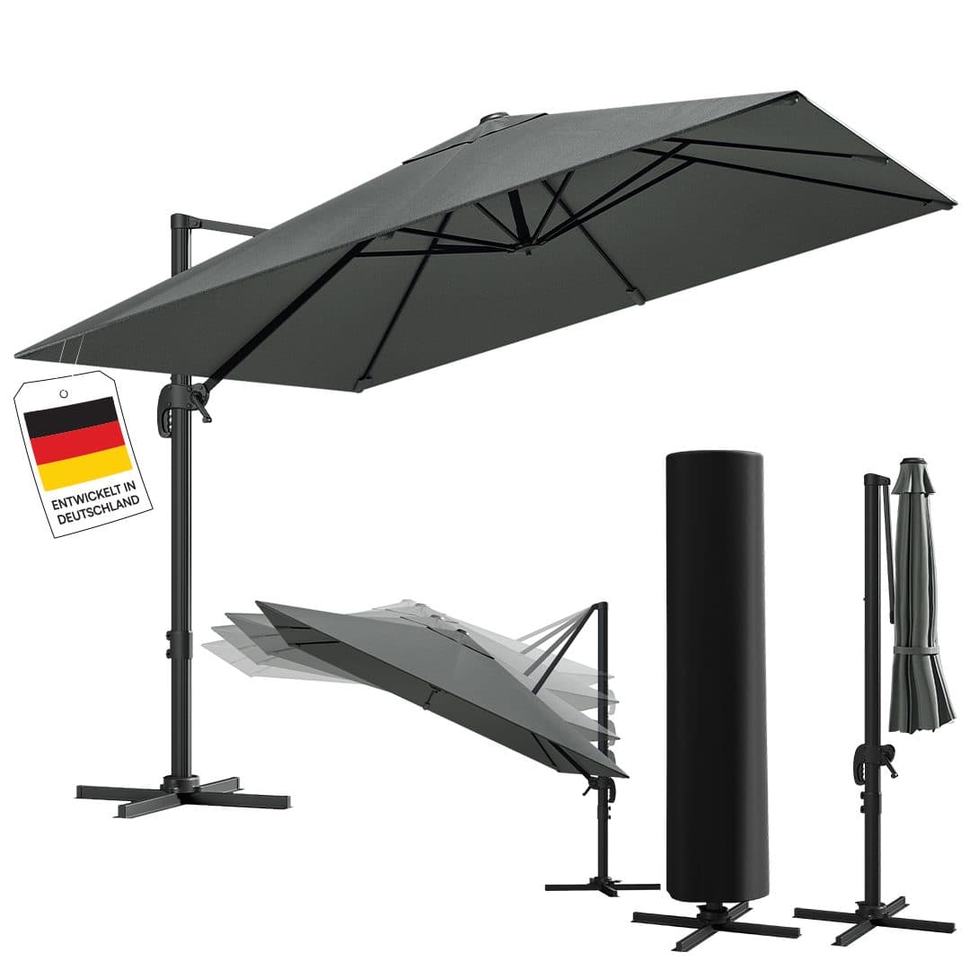 STEELSØN Sonnenschirm Elaris 300x300 cm Ampelschirm Anthrazit - Bild 2
