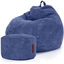 Green Bean Sitzsack XXL mit Hocker aus Cord, Indoor Relaxsessel Set Bild 2